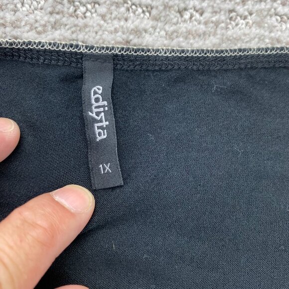 Edista Zebra Print Tank Top Rhinestones Women Sleeveless Shirt Size 1X Black - Picture 3 of 6